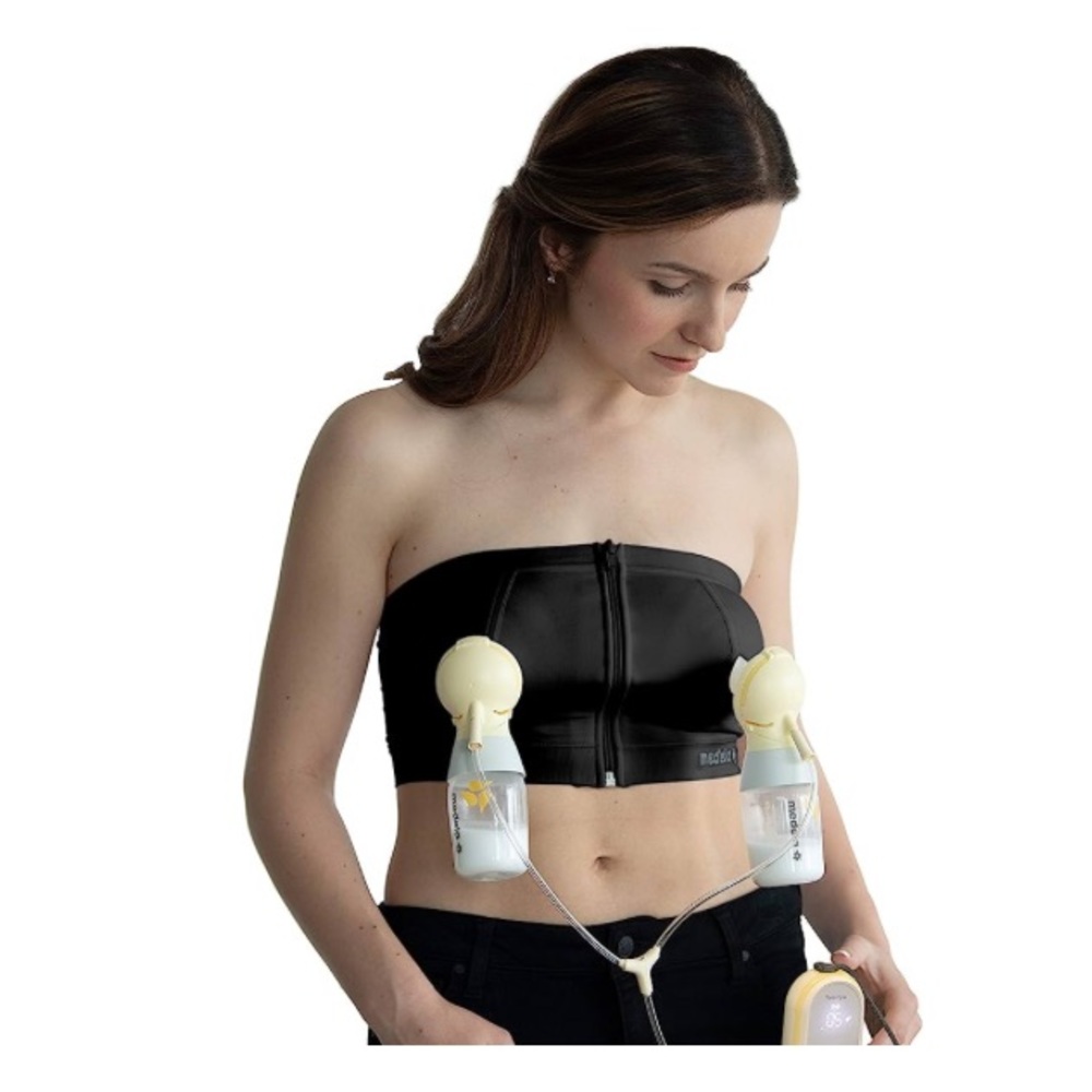 COPY - Nwt medela easy expressions bustier black small pumping bra. Strapless.